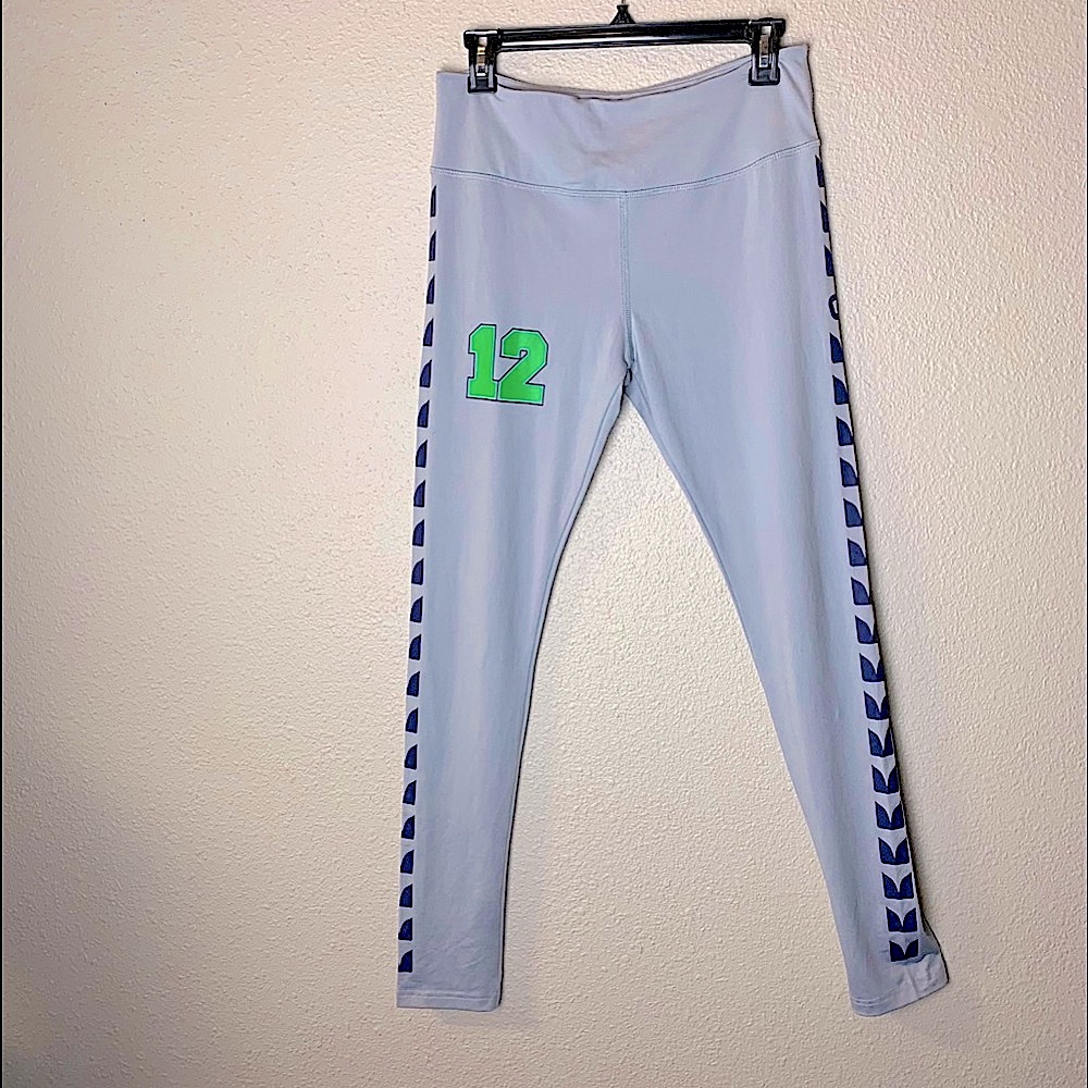 GWear Seattle Seahawks NFL leggings Sz M grey green navy high waisted stretch